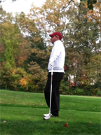 Senior Joe Francisco steps up to the tee