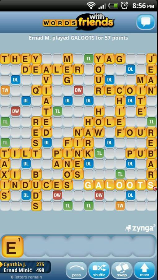 Students addicted to Words with Friends