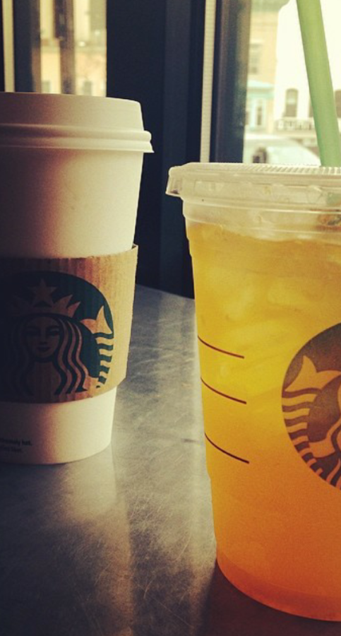 Starbucks drinks.