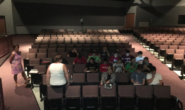 Some teachers moved classes to the air conditioned auditorium Monday and Tuesday due to high temperatures in the building.