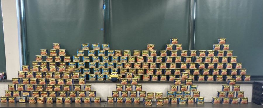 Mr.Martins Math Classes Collect SPAM for the Mayflower Marathon